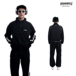 Áo Khoác Jacket Unisex URBAN MONKEY " Sporty Men Jacket " Chất Liệu Parachute Phối Màu Đen Thể Thao Basic