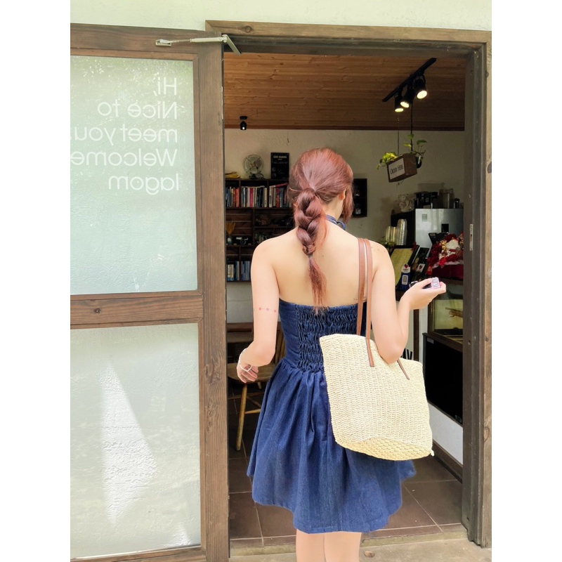 GORGEOUS - Đầm Denim Dáng Xoè - DENIM DRESS