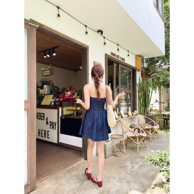 GORGEOUS - Đầm Denim Dáng Xoè - DENIM DRESS