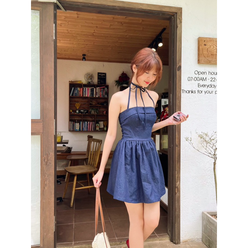 GORGEOUS - Đầm Denim Dáng Xoè - DENIM DRESS