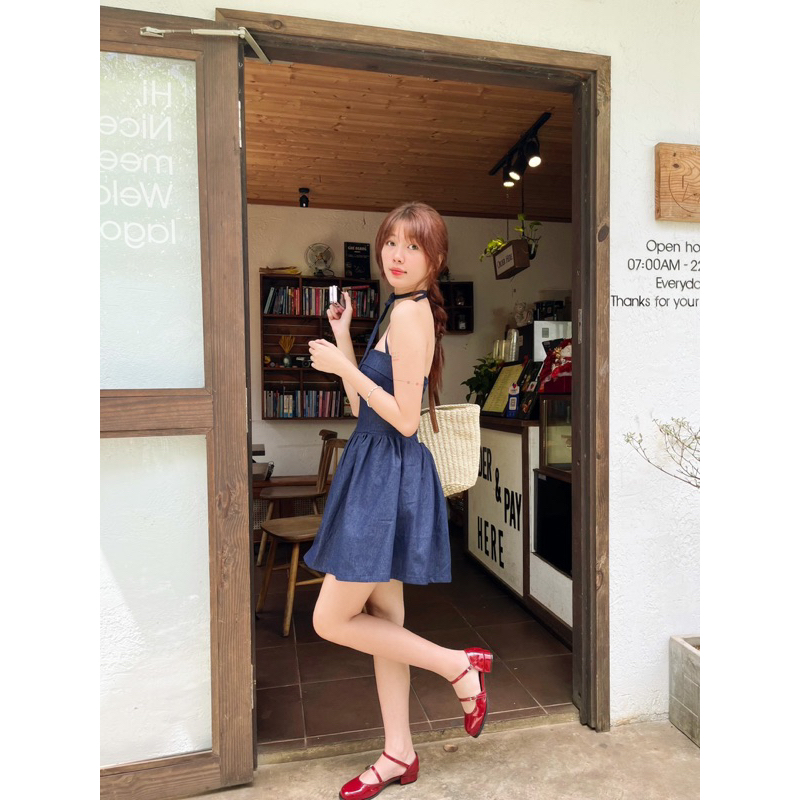 GORGEOUS - Đầm Denim Dáng Xoè - DENIM DRESS