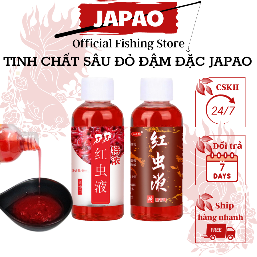 Tinh chất tinh mùi trùn chỉ Cổ Đạo Japao chai 60ml tinh mùi câu cá chuyên câu rô diếc hương liệu câu cá siêu nhạy