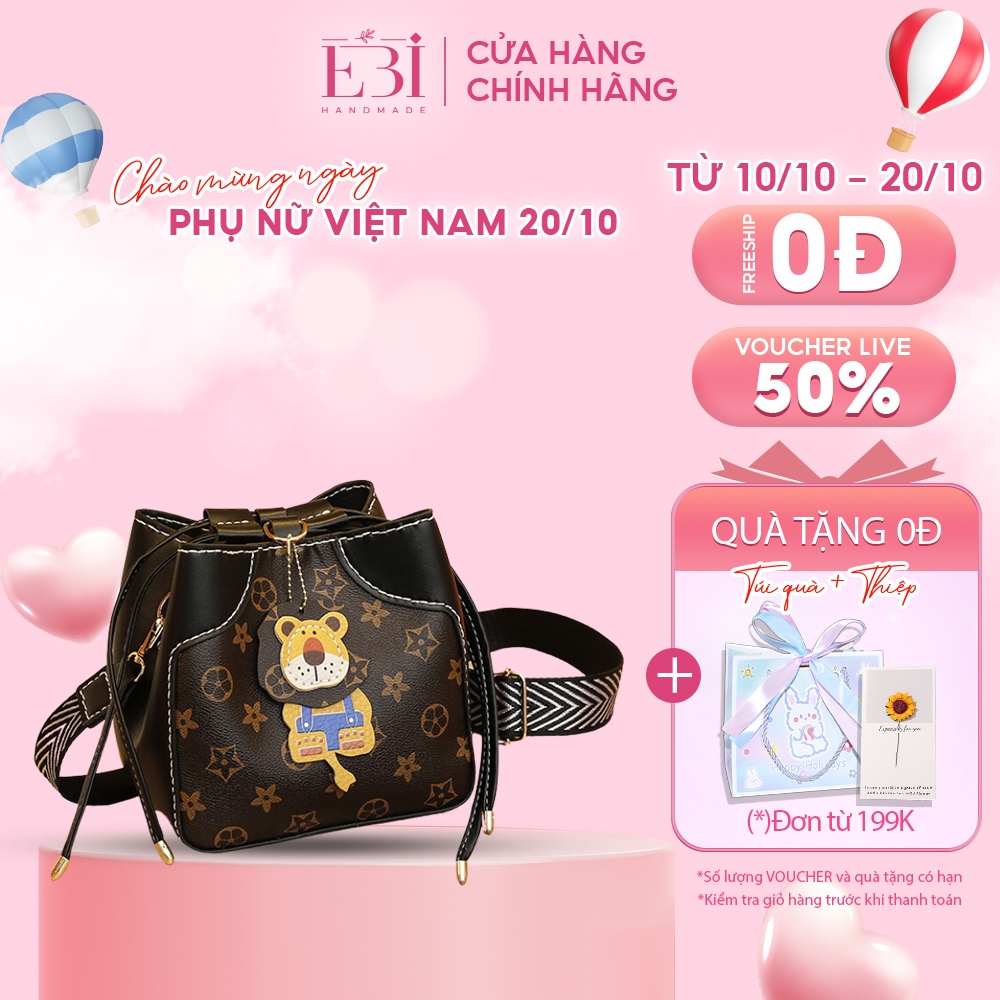 Túi bucket EBI HANDMADE tự đan mẫu thời trang chất liệu da pu cao cấp cho nữ - ES65