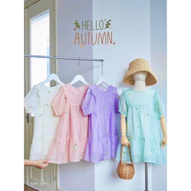 ĐẦM TƠ THÊU CHÙM HOA -ZUNKIDS