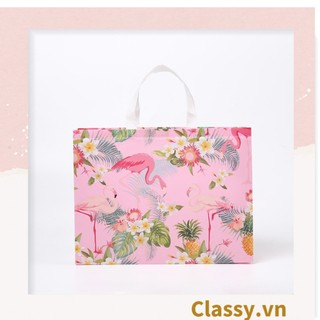 Túi Tote Classy  size khổng lồ; chất liệu vải không dệt, hàng dầy chịu tải 40kg, in hình  hồng hạc vintage T588