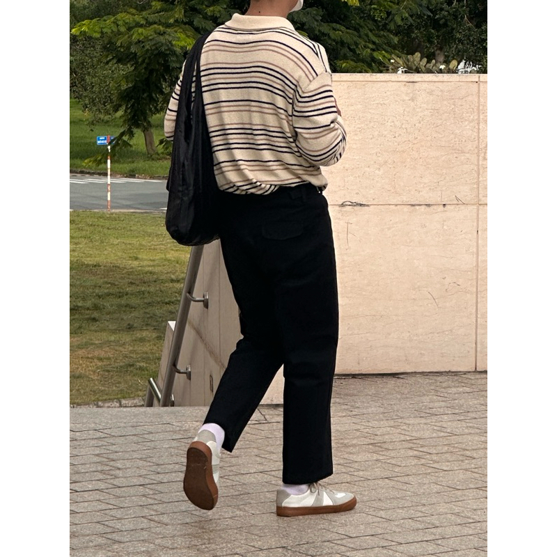 SANTÉ STUDIO - Quần nam ống suông vải kaki side tab, có đai chỉnh eo - COMPACT WIDE PANTS.