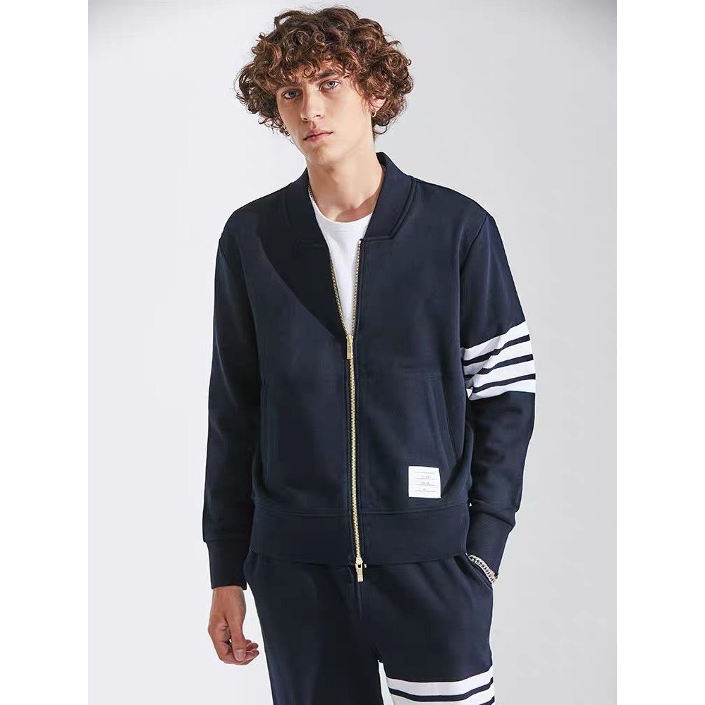 Áo Khoác Sweater Zip Thom brown Vải Chân Cua Cotton - 3 màu