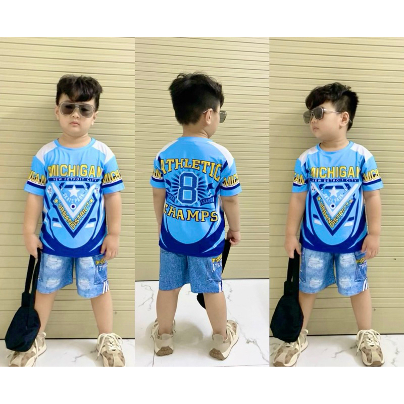 Đồ bộ tay ngắn cho bé 3d thun lạnh bé trai bé gái in hoạt hình mèo kitty, khủng long, siêu nhân