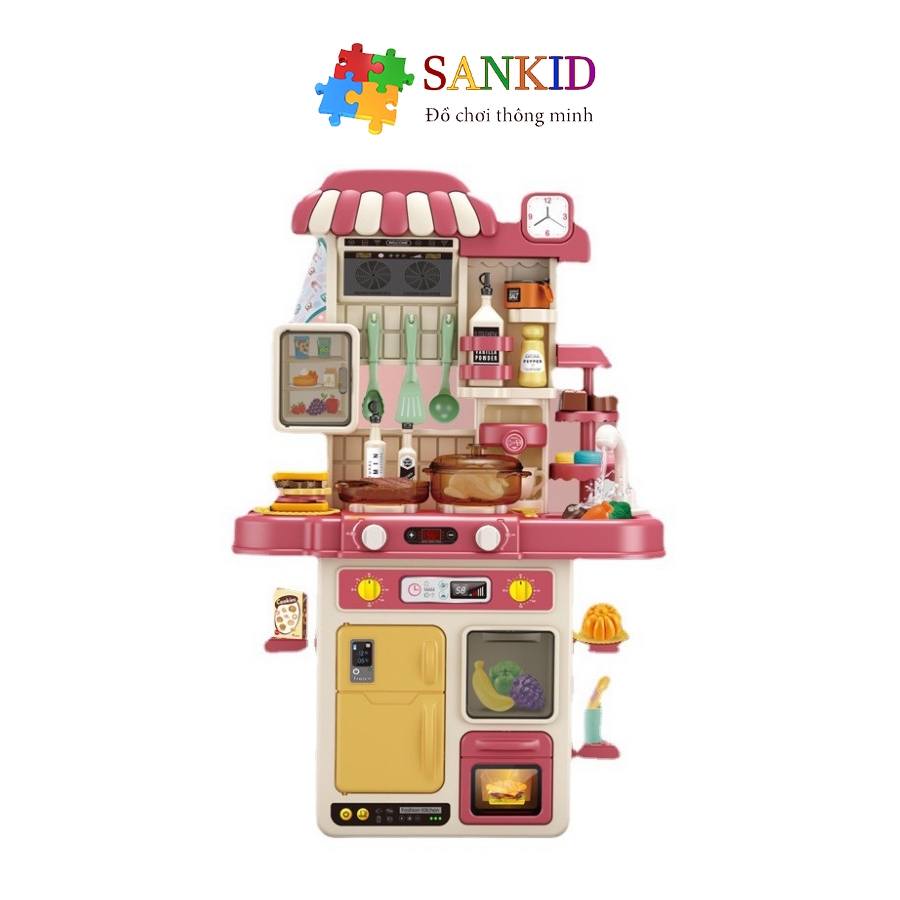 Bộ đồ chơi nhà bếp cao cấp cỡ lớn 72cm có hiệu ứng âm thanh, khói và vòi nước, bếp nấu ăn cho bé