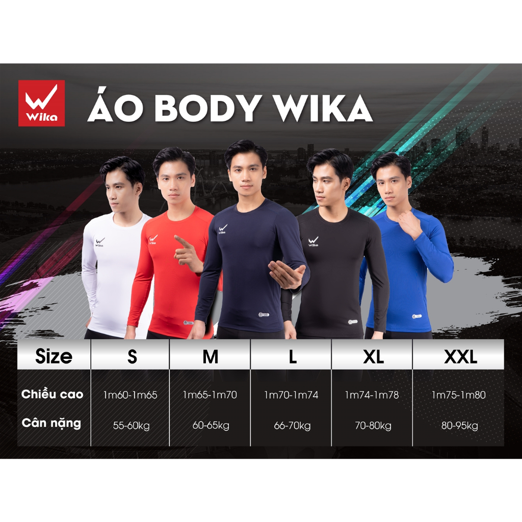 Áo Body Giữ Nhiệt Wika Ôm Body, Co Giãn Thoải Mái Khi Vận Động Bảo Hành 3 Tháng