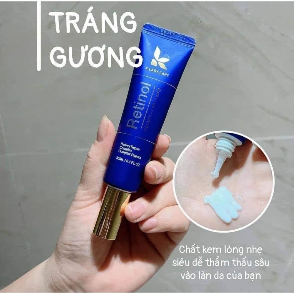 Kem dưỡng retinol K Lady Care 30ml Hàn Quốc dưỡng trắng da mặt căng bóng, giảm nếp nhăn, thâm, nám