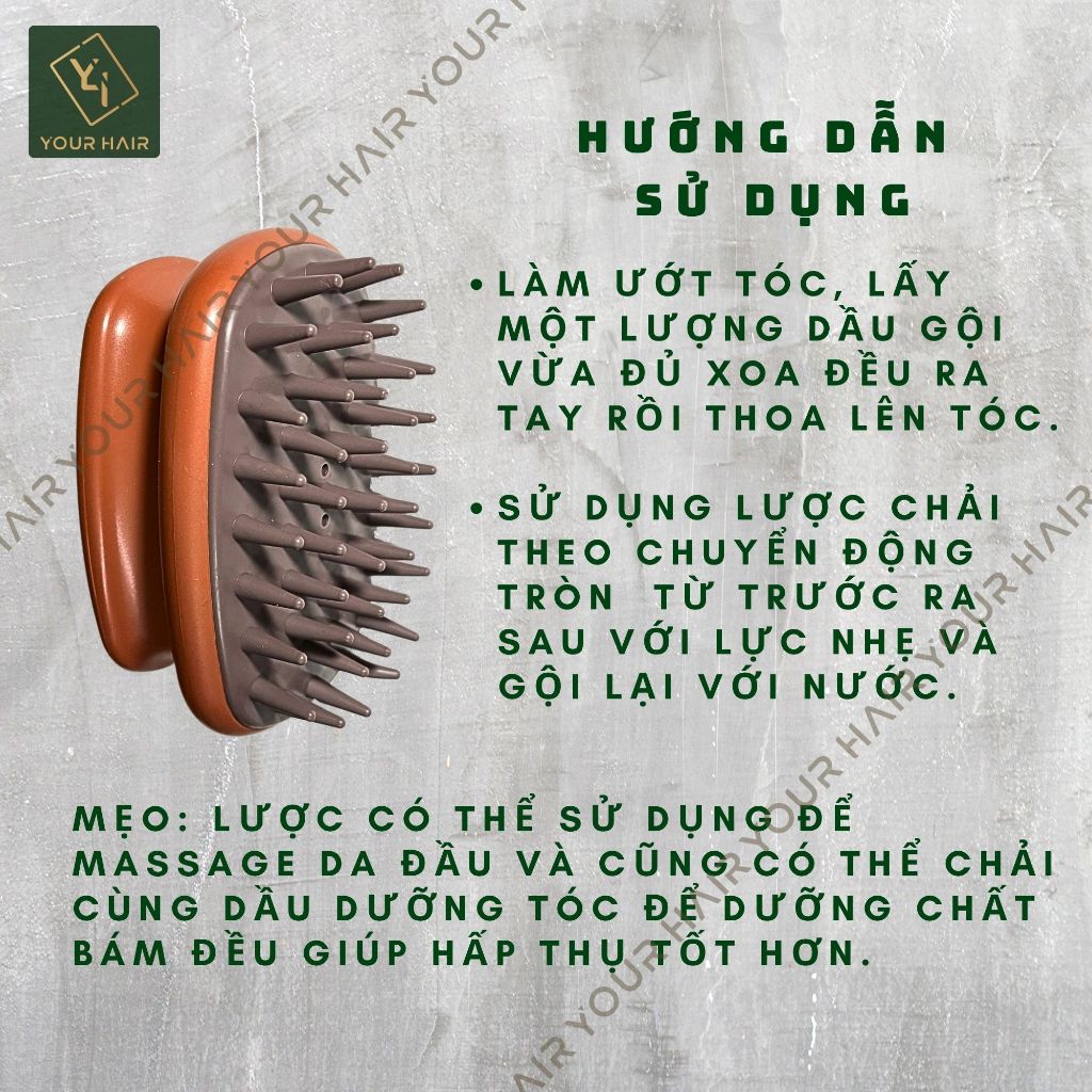 Lược gội đầu silicone massage thư giãn làm sạch da đầu | Hình bầu dục