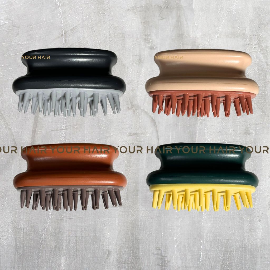 Lược gội đầu silicone massage thư giãn làm sạch da đầu | Hình bầu dục