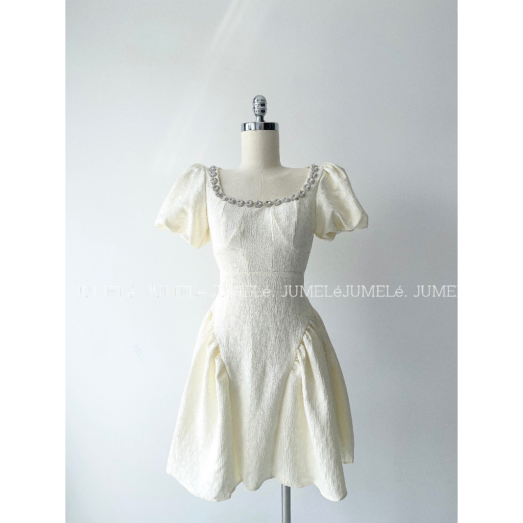 Đầm thiết kế dự tiêc đính đá mộc dress