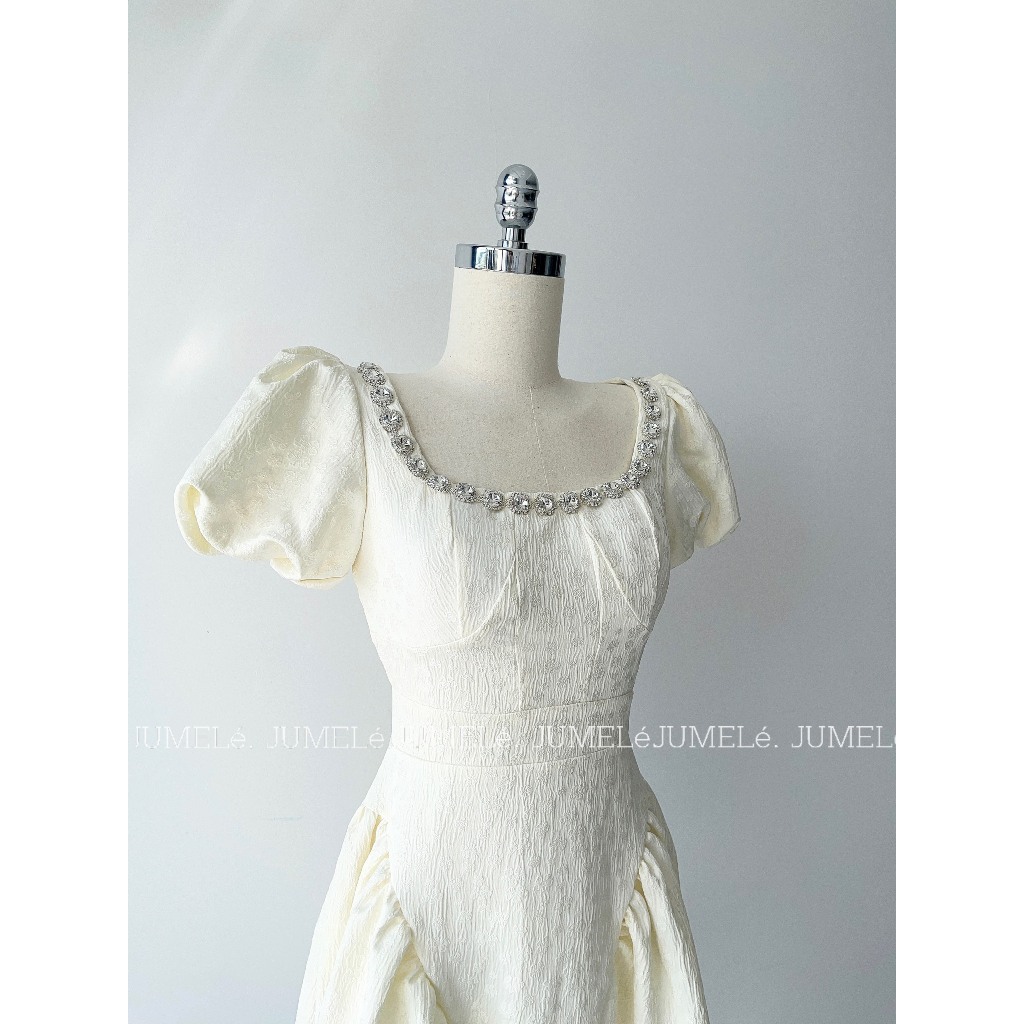Đầm thiết kế dự tiêc đính đá mộc dress