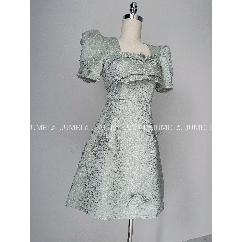 Đầm thiết kế dự tiệc cổ vuông đính nơ yuri dress