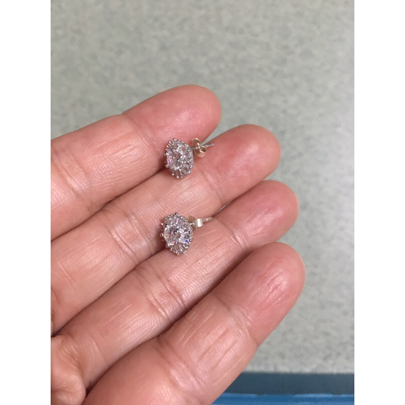 Bông tai bạc phối đá sáng lấp lánh si tuyển Nhật