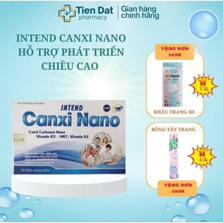 Canxi Nano Intend gồm Vitamin K2- MK7, Vitamin D3 - hỗ trợ phát triển chiều cao.