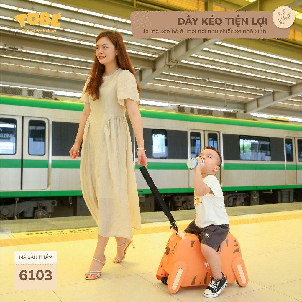 Vali du lịch BINO Tobé có dây kéo tiện lợi 4 in 1 cho bé - Umee Babycare