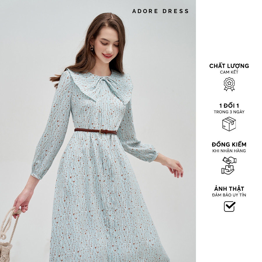 Đầm Midi dresses casual style lụa hoa rơi baby blue 312DR2092 ADORE DRESS