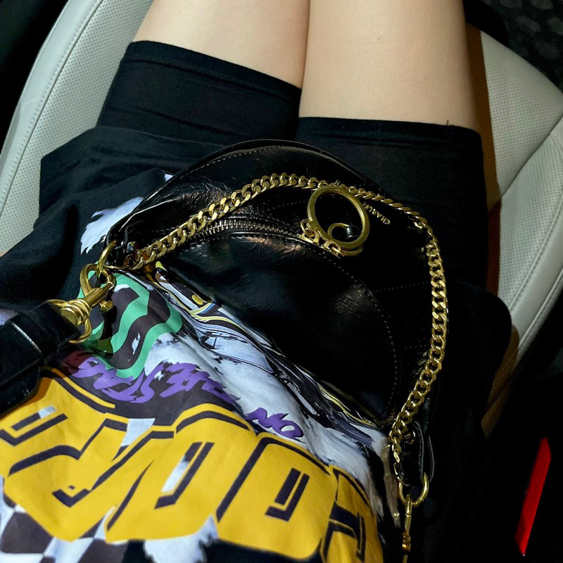 Túi bao tử nữ CNK , túi đeo chéo đeo vai dây xích size 20cm dáng bầu thuyền túi da nữ