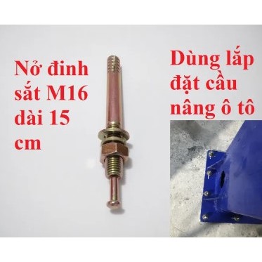 Tắc kê nở sắt M16 Dài 190mm, M16 dài 150mm, lắp đặt cầu nâng hai trụ, 4 trụ, cắt kéo