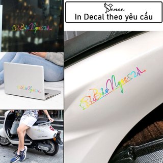 Decal chữ ký dán xe, tem dán xe theo yêu cầu , decal thiết kế chữ dán xe