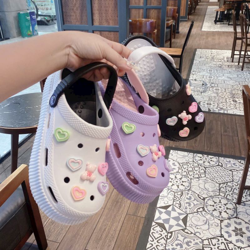 Sandal nhựa, dép nhựa ticker trái tim siêu hot