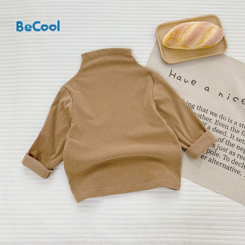 Áo Giữ Nhiệt Cho Bé Chất Zip Lông Siêu Ấm Mềm Mịn, Áo Len Cao Cổ Cho Bé Gái, Bé Trai Từ 6-27kg MOOBABY SHOP