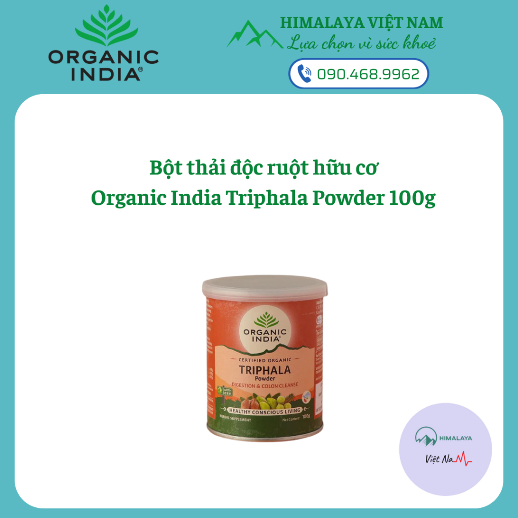 Bột detox, thải độc ruột Organic India Triphala Powder 100g