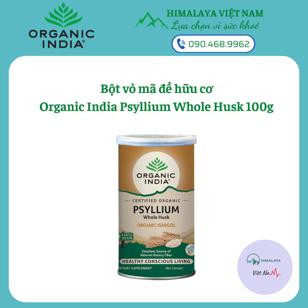 Bột vỏ mã đề hữu cơ Organic India Psyllium Husk Powder