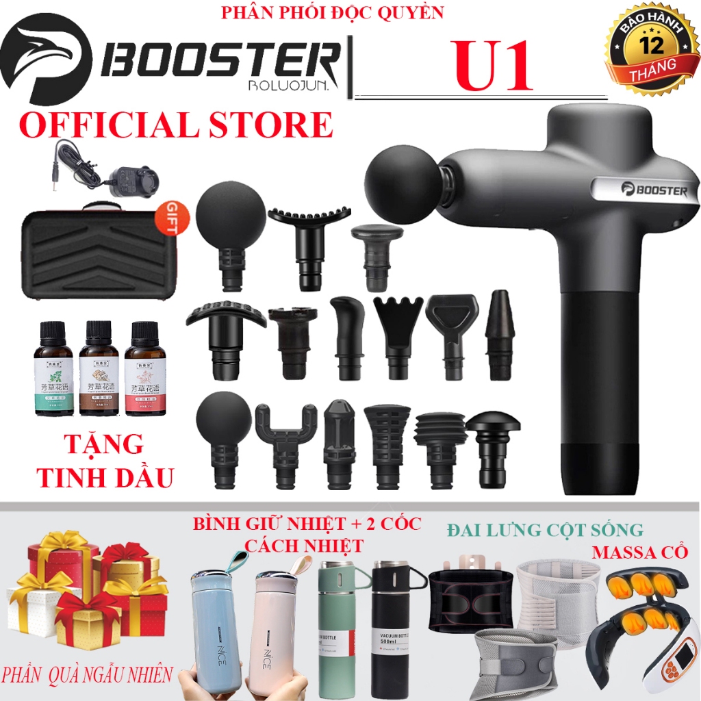 2500mAH - 11 ĐẦU MASSAGER + TÚI ĐỰNG - Máy massager BOOSTER U1 sử dụng 11 đầu massa giúp bạn gian cỡ thư giãn toàn thân