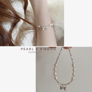 Lắc tay vòng tay bạc nữ hình ruy băng - Trang sức bạc Nobsilver