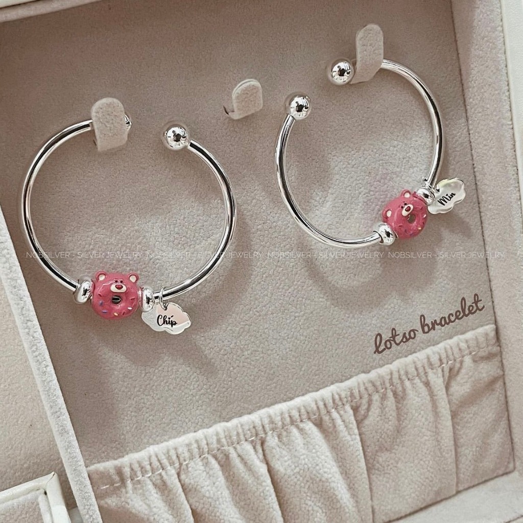 Lắc tay bạc nữ đính charm dễ thương - Trang sức bạc Nobsilver ( GIÁ ƯU ĐÃI)