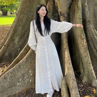 Váy sơ mi dáng dài tay phồng