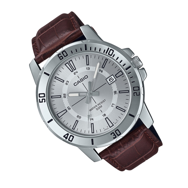 Đồng hồ nam dây da Casio chính hãng MTP-VD01L-7CVUDF