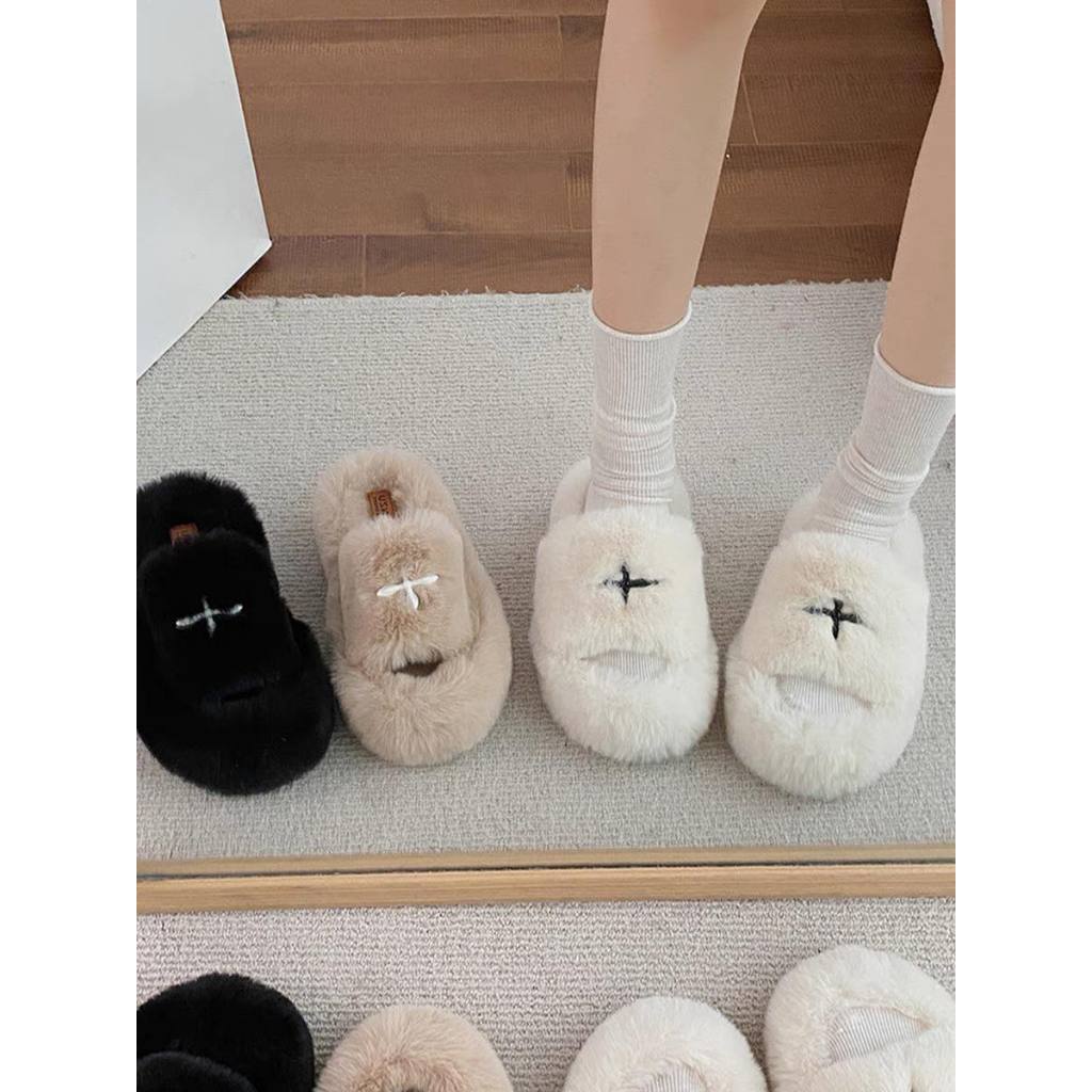 𝐁𝐥𝐚𝐮𝐞𝐁𝐥𝐮𝐦𝐞🦋  Dép lông chữ thập đế 5cm