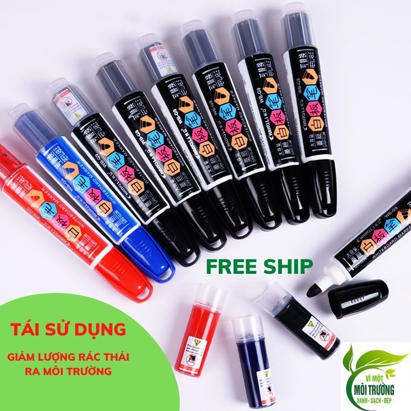 Mực Bút Lông Viết Bảng Xóa Được Chai To 500ml Tặng Kèm Bút Viết Bảng Cao Cấp WB G9 Hợp Lý Shop