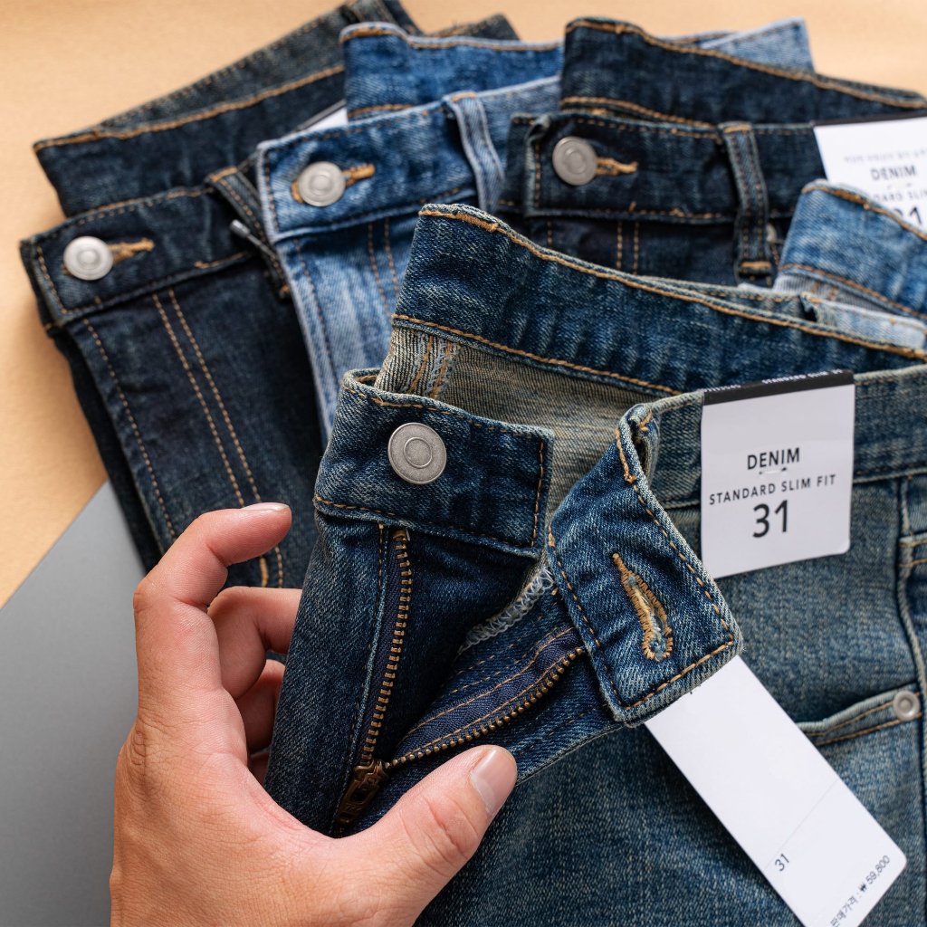 Quần jean dài nam xuất dư form dáng slimfit có size từ 28 đến 34