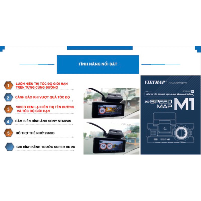 CAMERA HÀNH TRÌNH VIETMAP M1 TRƯỚC SAU CẢNH BÁO GIAO THÔNG GIỌNG NÓI CHÍNH HÃNG 2K