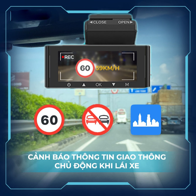 CAMERA HÀNH TRÌNH VIETMAP M1 TRƯỚC SAU CẢNH BÁO GIAO THÔNG GIỌNG NÓI CHÍNH HÃNG 2K