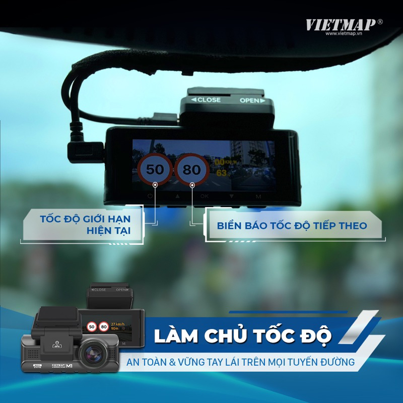 CAMERA HÀNH TRÌNH VIETMAP M1 TRƯỚC SAU CẢNH BÁO GIAO THÔNG GIỌNG NÓI CHÍNH HÃNG 2K