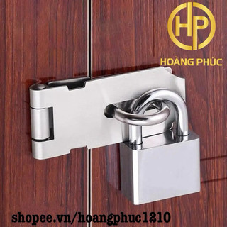  Chốt gập - chốt bản lề  10cm có khoen bấm ổ khóa inox 304 
