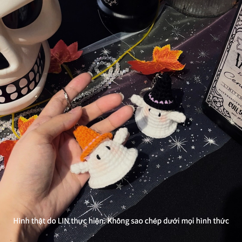 Móc Khoá Bé Ma Halloween Bằng Len Dễ Thương