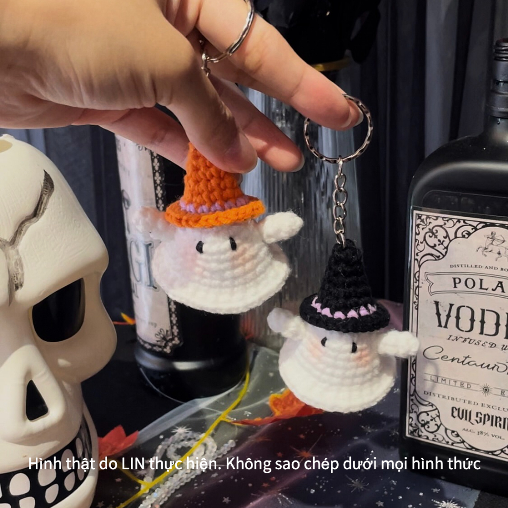 Móc Khoá Bé Ma Halloween Bằng Len Dễ Thương