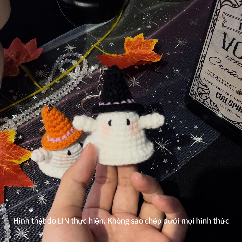 Móc Khoá Bé Ma Halloween Bằng Len Dễ Thương