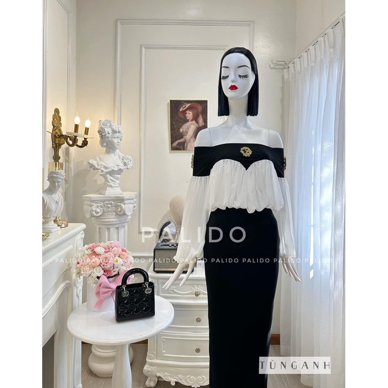 SET TƠ CHÂN VÁY ĐUÔI CÁ ÁO TRỄ VAI SNAG CHẢNH COVER 1:1