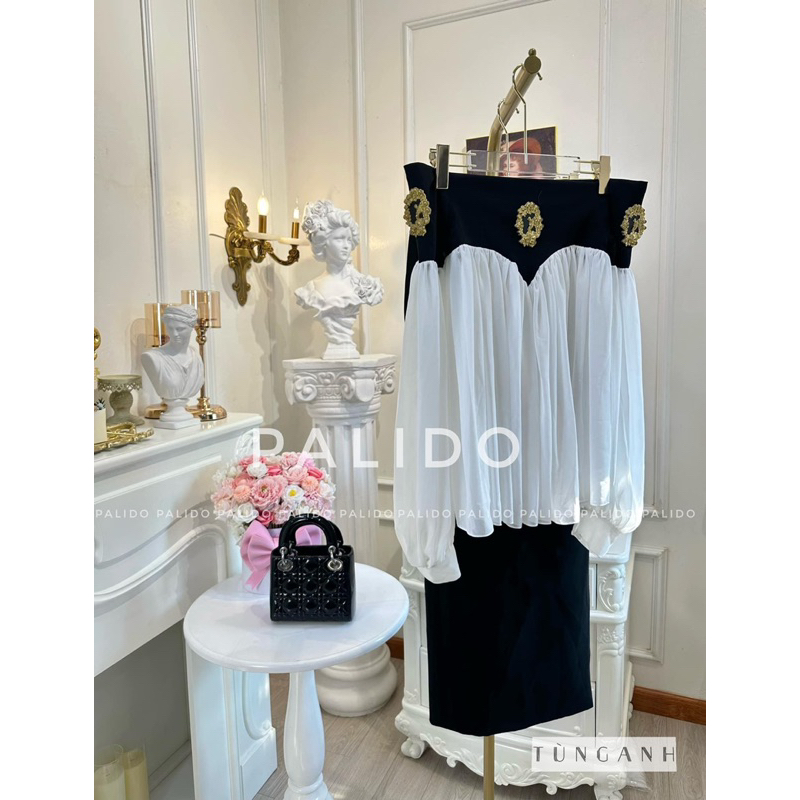 SET TƠ CHÂN VÁY ĐUÔI CÁ ÁO TRỄ VAI SNAG CHẢNH COVER 1:1