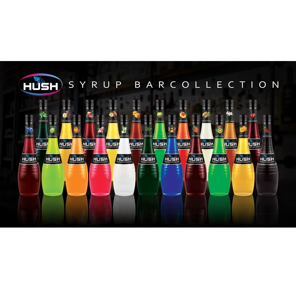 Siro HUSH hương vải - chai thủy tinh 750ml