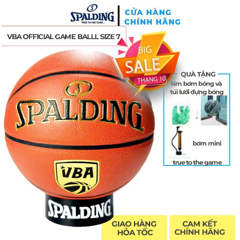 Quả bóng Rổ Da Spalding VBA Official Game Ball #77-781 Size 7 Indoor- Bóng rổ thi đấu, giải bóng rổ chuyên nghiệp Việt